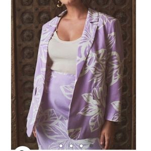NWT, Eloquii Sz 14 Printed Linen Oversized Blazer